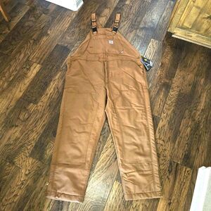 NWT Carhartt FR Duck Bib Overall Quilt Lined Men's 46x34 - Brown 101626-211